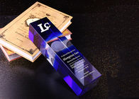 Blauw K9-de Kop Groot Competities van de Kristaltrofee Gebruik met 3D Embleem van de Lasergravure