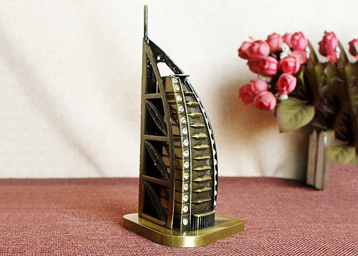 Brons Geplateerd DIY-Ambachtgiften Wereldberoemd de Bouwmodel van Burj-Al Arabisch Hotel